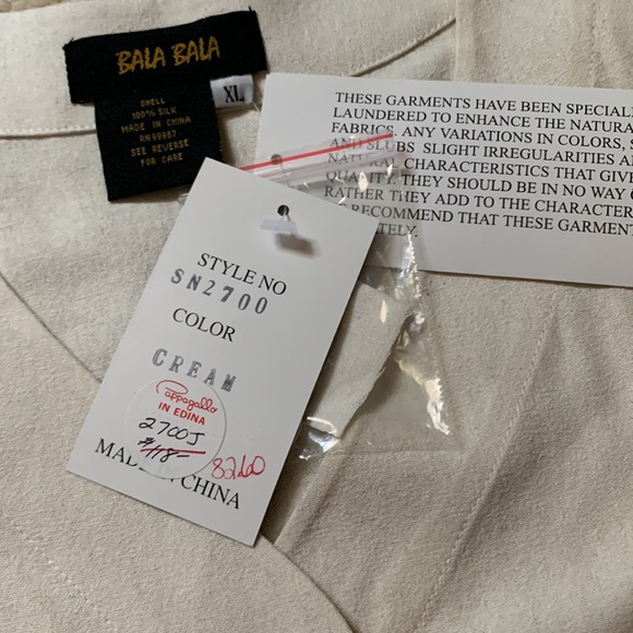 Bala Bala 100% silk 2 piece set hand air brushed with natural 4 pockets … - Picture 4 of 16